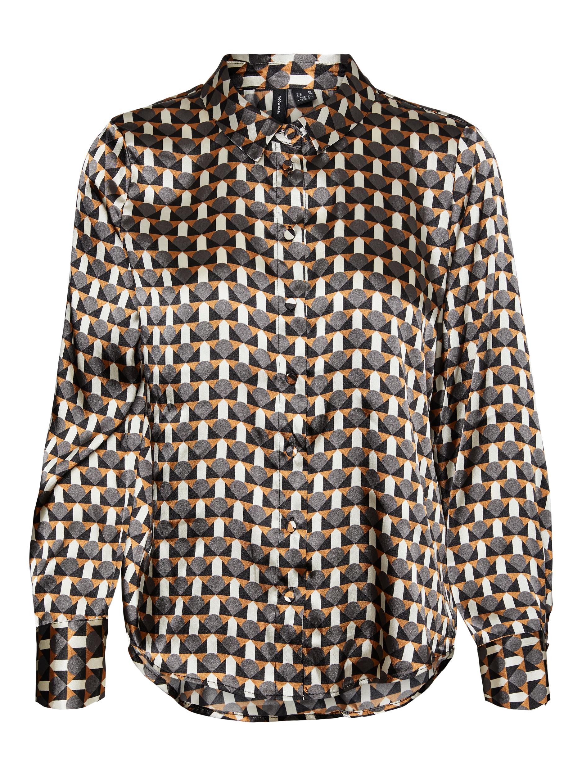 FINAL SALE - Xara scarf print blouse, TOBACCO BROWN, large