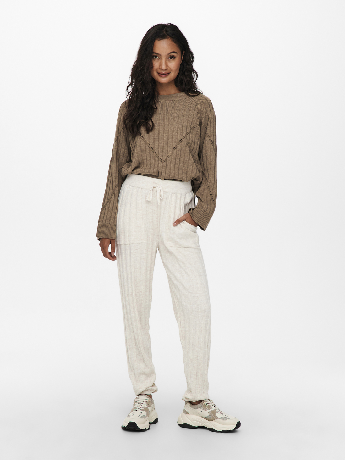 VENTE FINALE - Pantalon en tricot côtelé Tessa, PIERRE PONCE, large