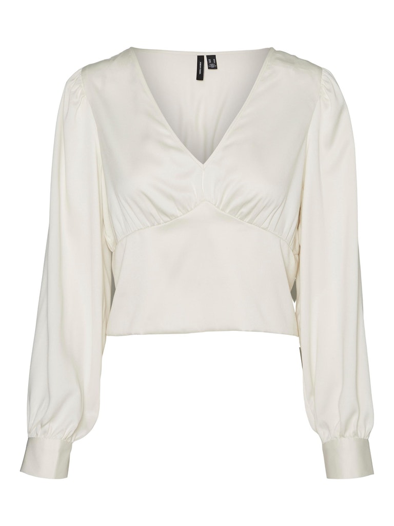 FINAL SALE- Essi cropped v-neck blouse, BIRCH, large