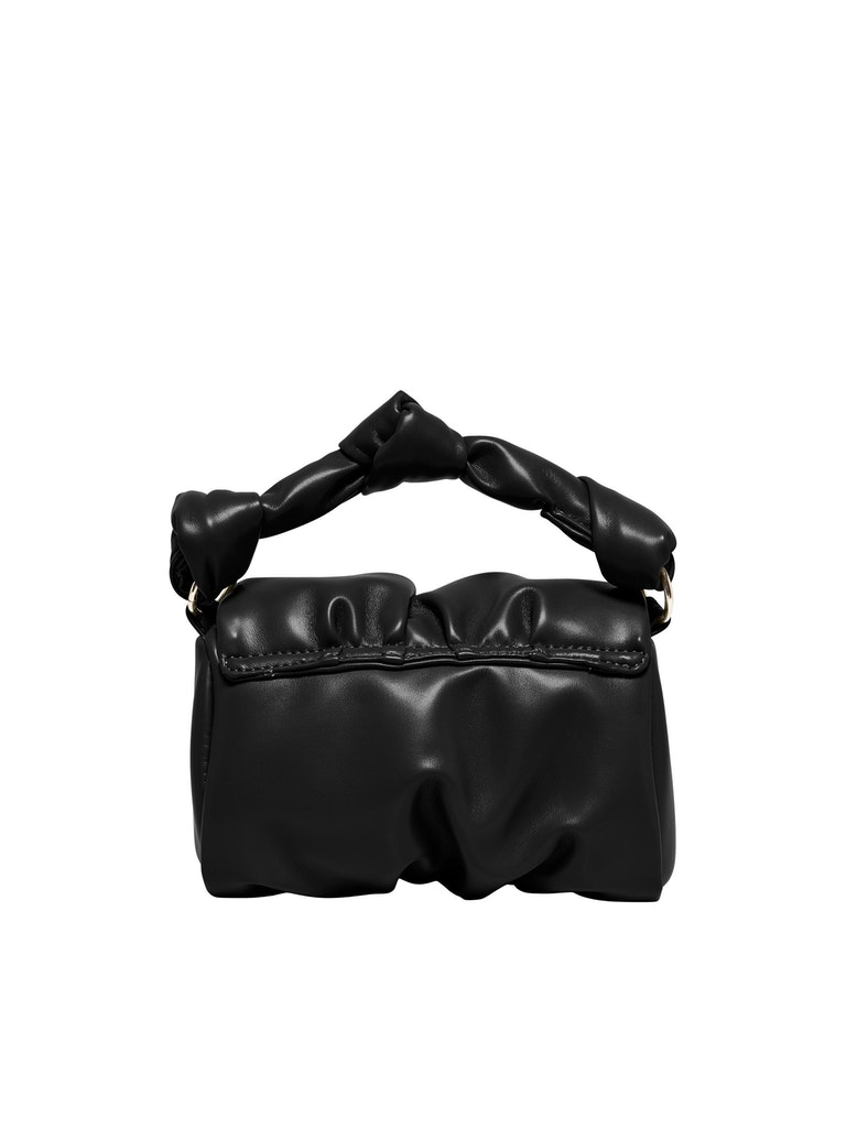 Moon faux leather handbag, BLACK, large