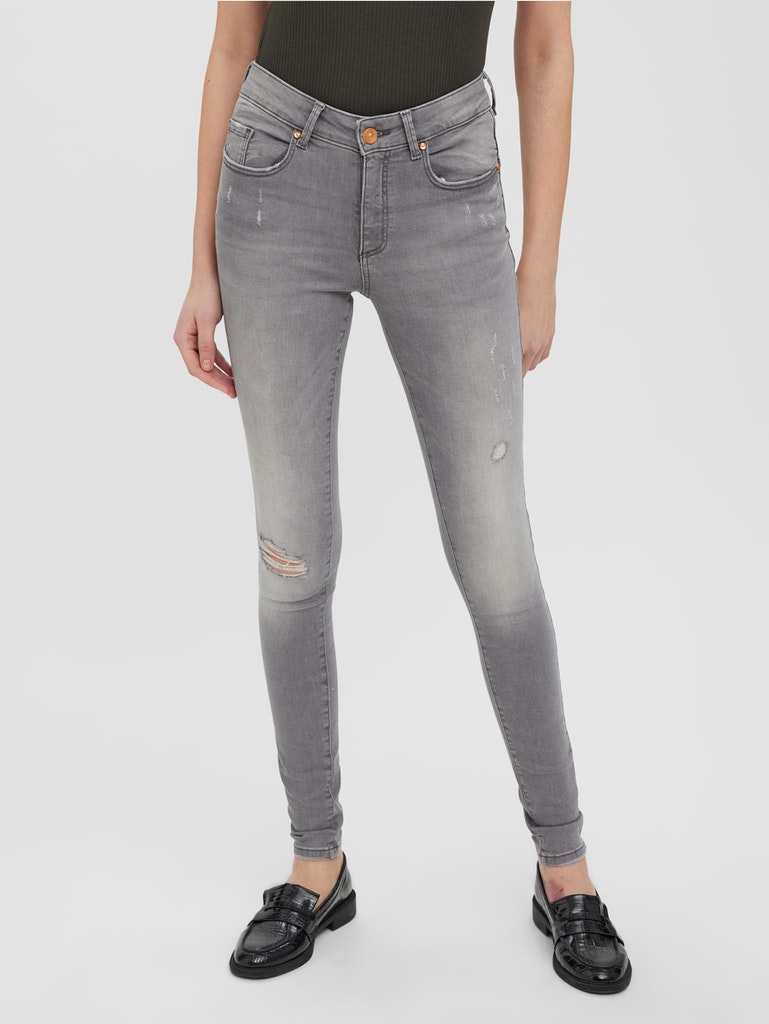 FINAL SALE - Seven mid waist skinny fit jeans, Medium Grey Denim, large