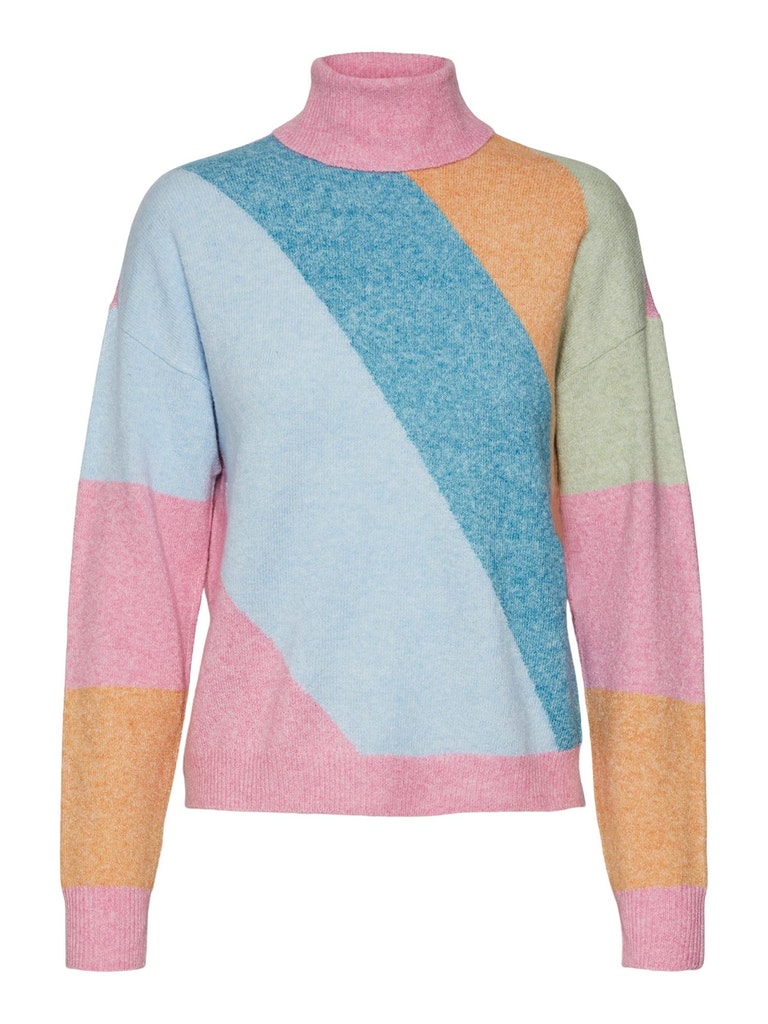 FINAL SALE- Doffy turtleneck colourful sweater, CYCLAMEN, large