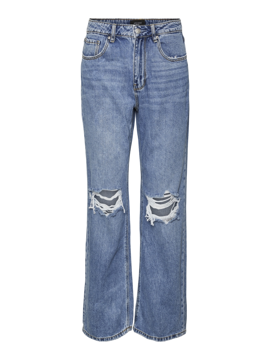 Kithy high waist straight fit jeans, MEDIUM BLUE DENIM, large