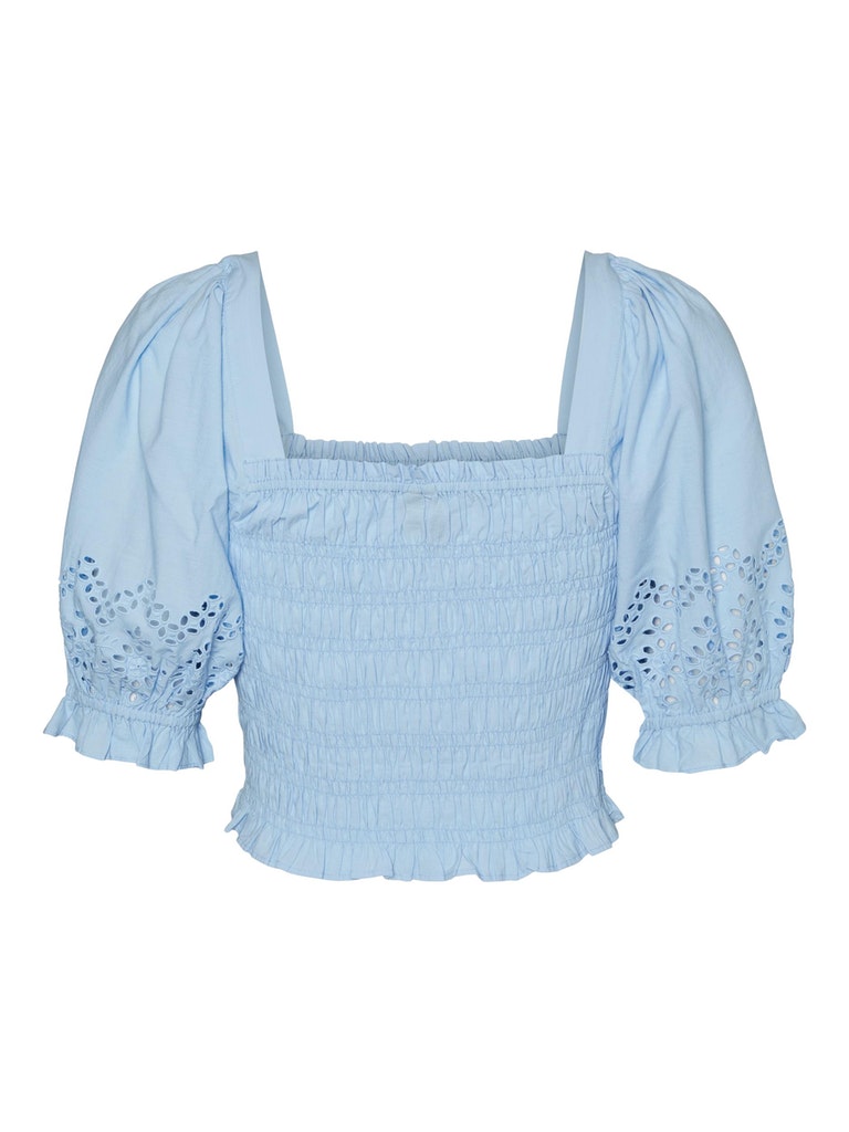 FINAL SALE - Nella square neck crop blouse, BLUE BELL, large