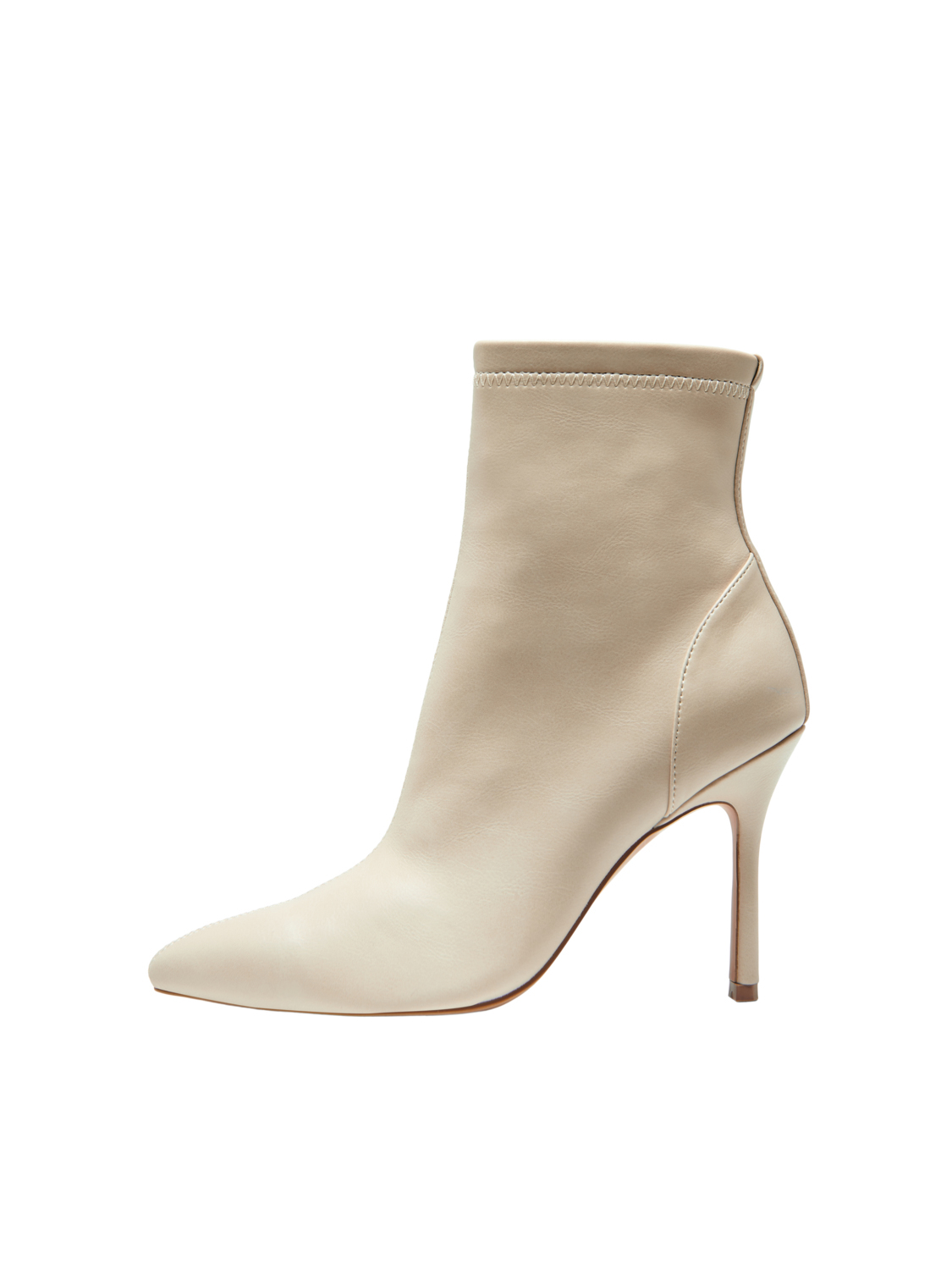 FINAL SALE- Cali stiletto heel ankle boots, CREME, large