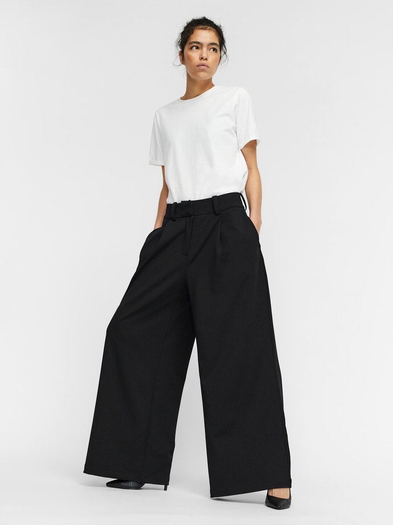 Gigi wide-leg pants, BLACK, large