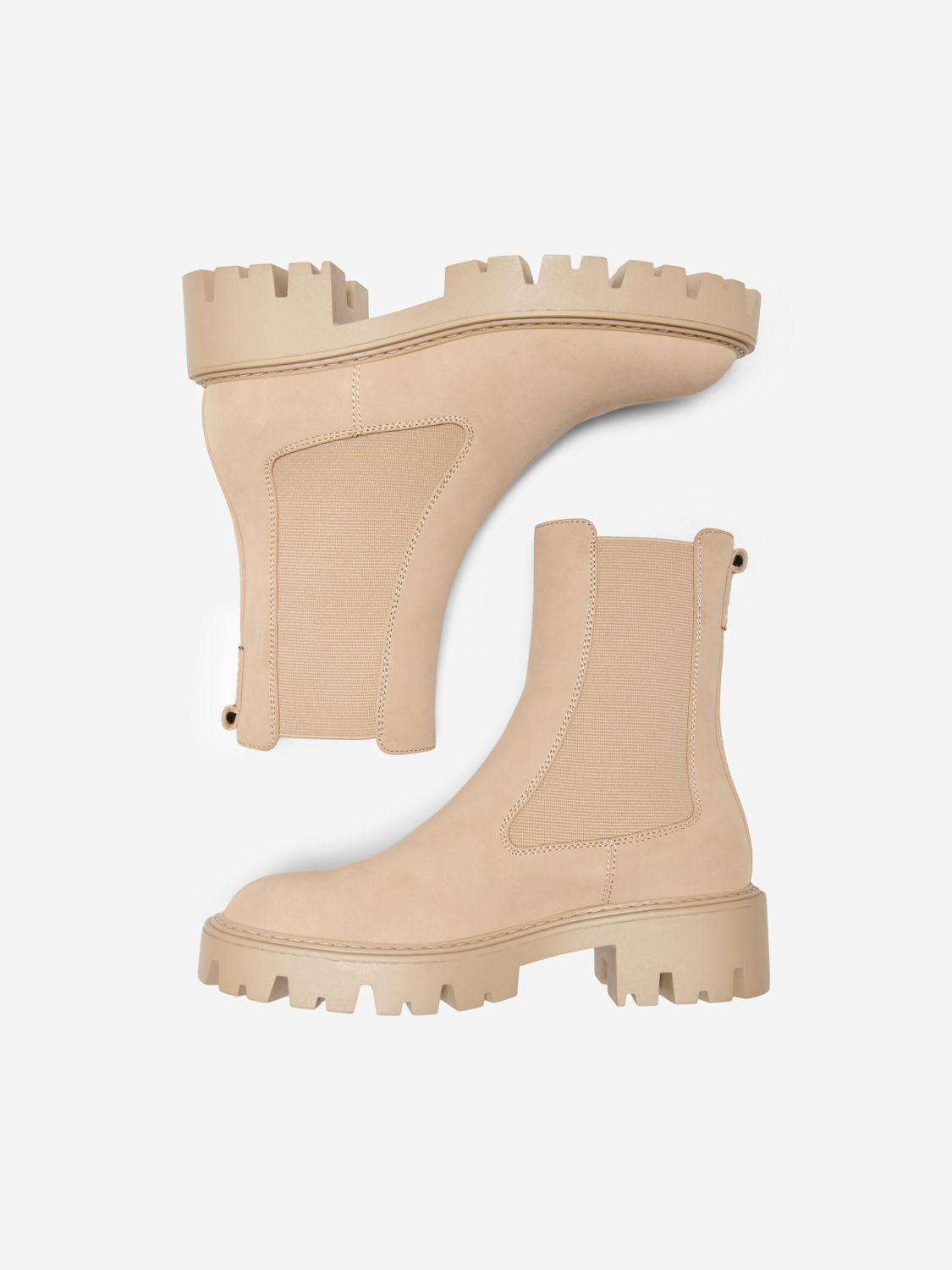 Betty nubuck chunky-sole boots, CAMEL, large