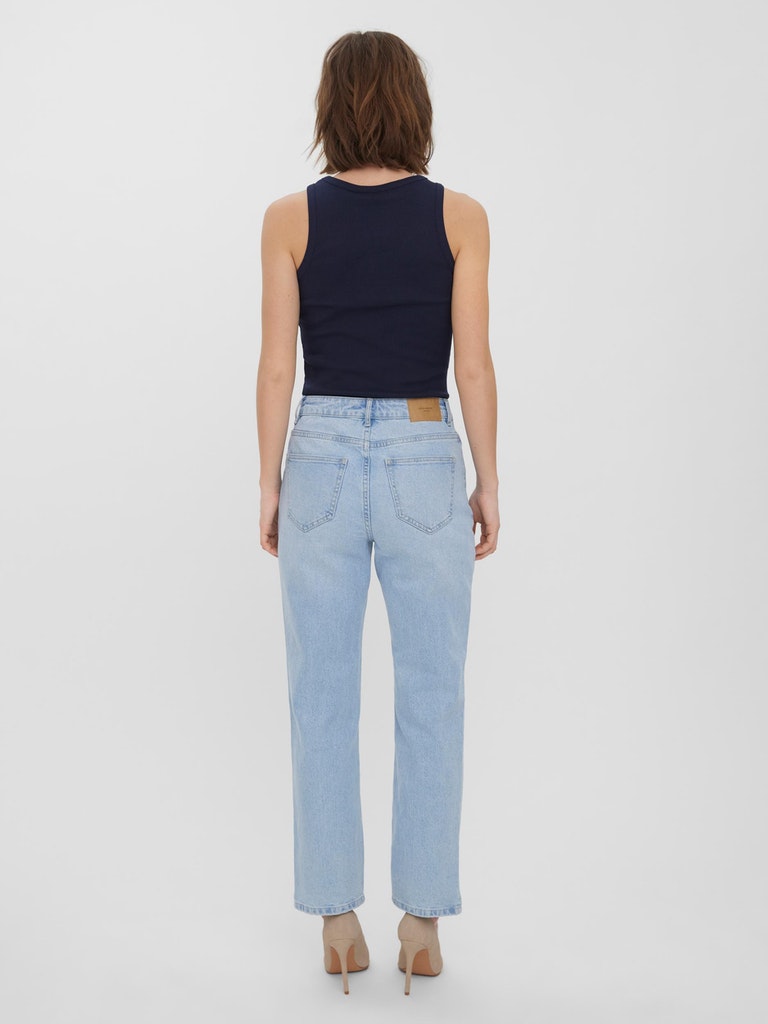Ellie high waist straight fit jeans, LIGHT BLUE DENIM, large