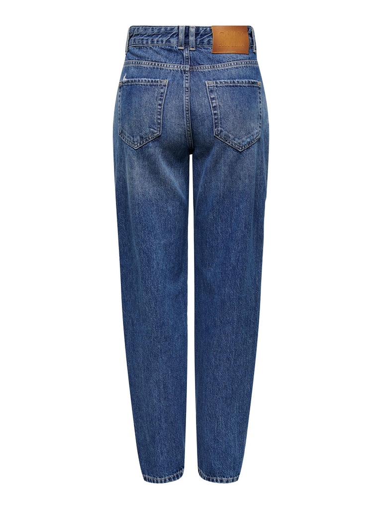 FINAL SALE- Troy high waist carrot fit jeans, Dark Medium Blue Denim, large