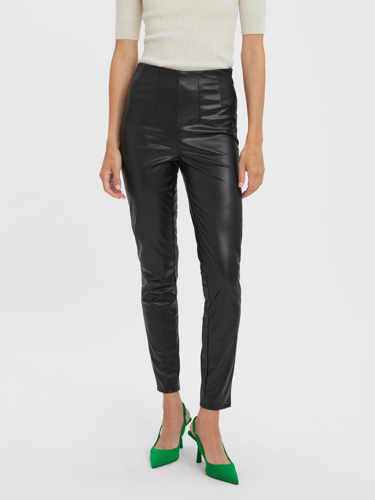 FINAL SALE- Lana high waist faux leather leggings, Black, large