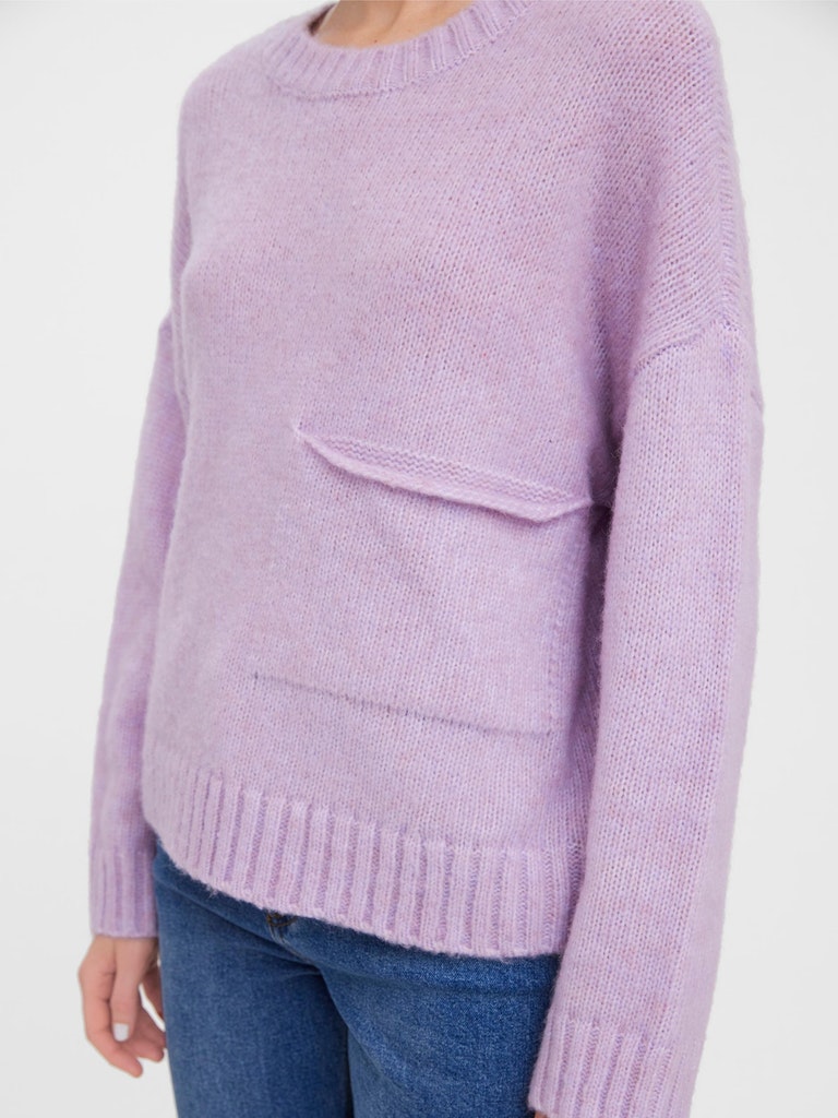 FINAL SALE- Corinna loose dropped shoulders sweater, LAVENDER FOG, large