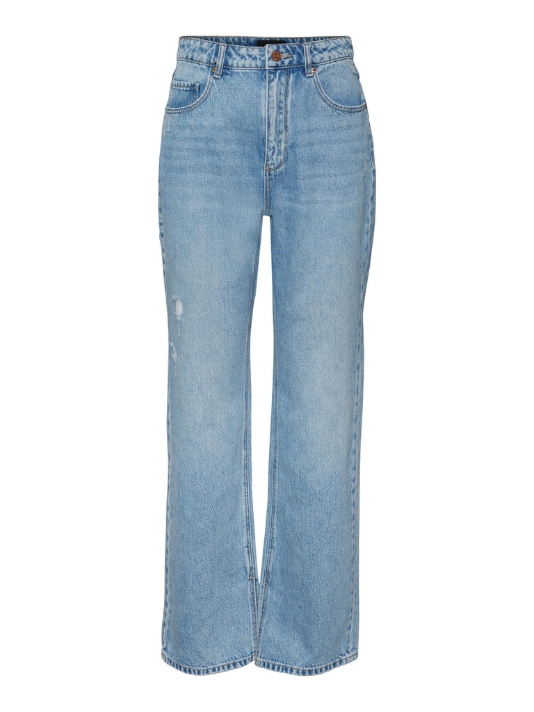 FINAL SALE- Kithy high waist loose straight fit jeans, LIGHT BLUE DENIM, large