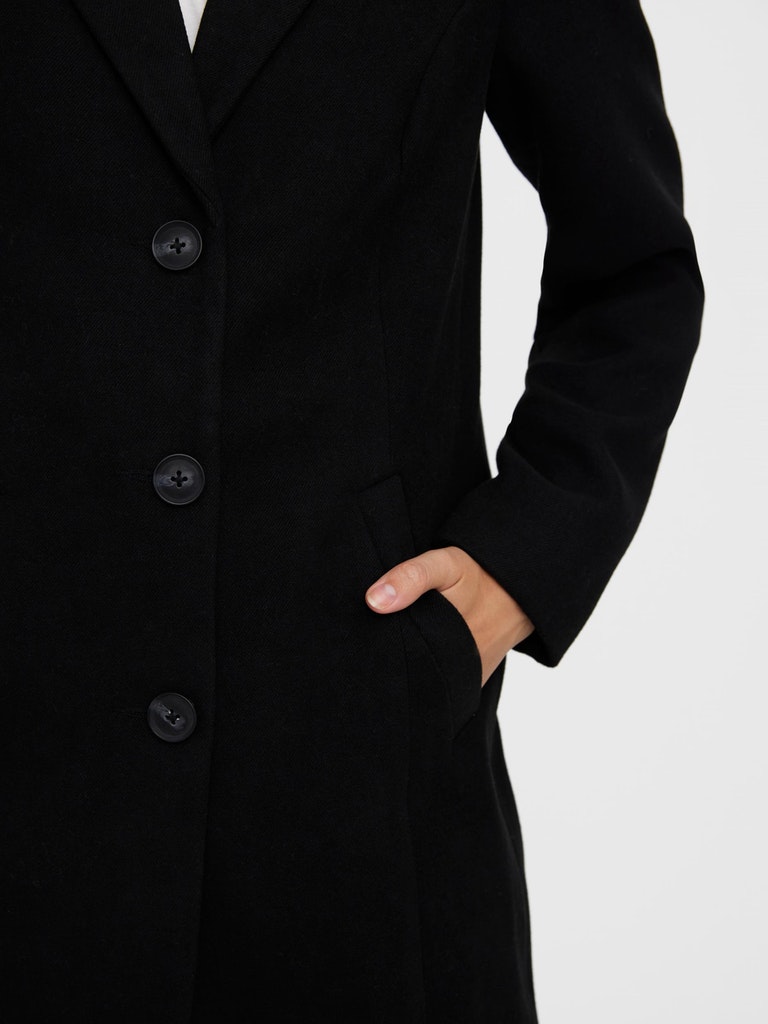FINAL SALE- Cindy Classic Long Coat, BLACK, large