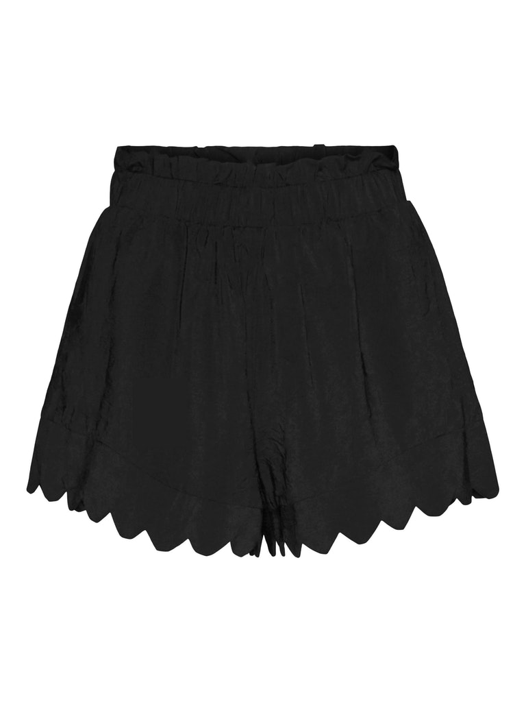 FINAL SALE- Olga scallop-edge shorts, Black, large