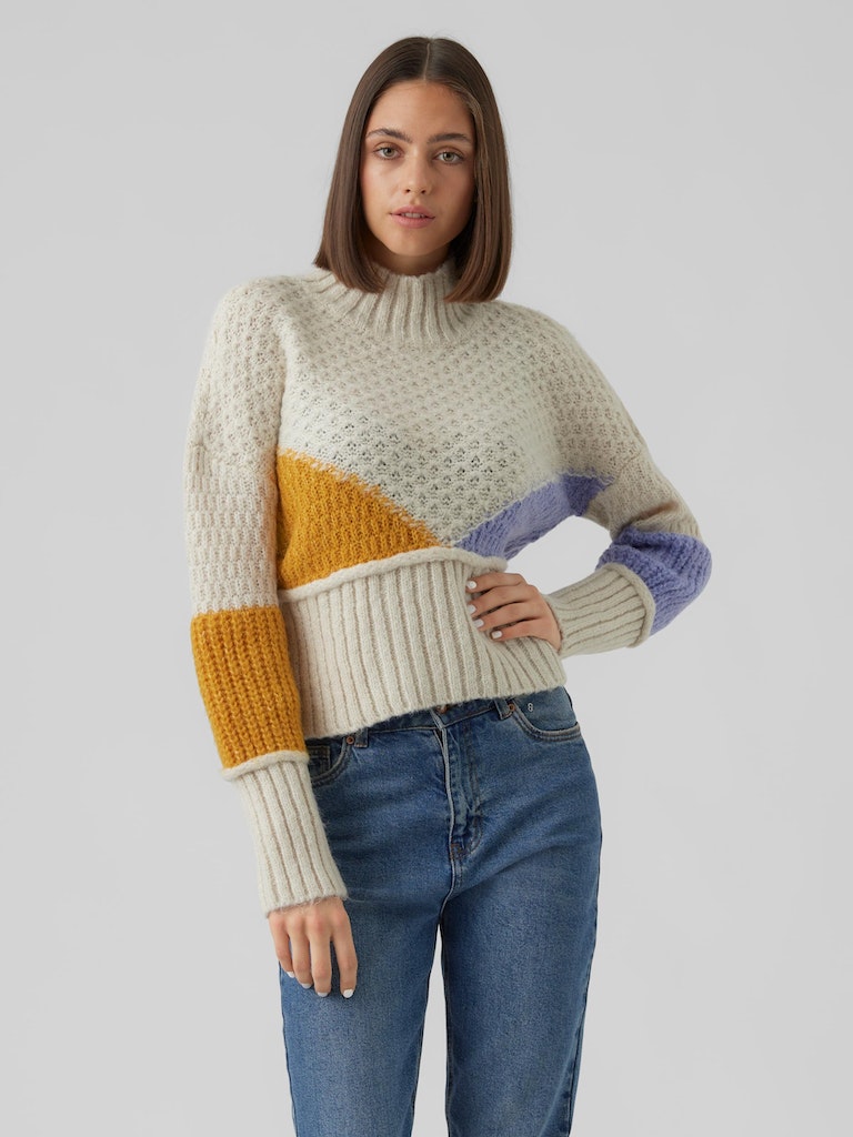 Bien colourblock pointelle sweater, BIRCH&YELLOW, large