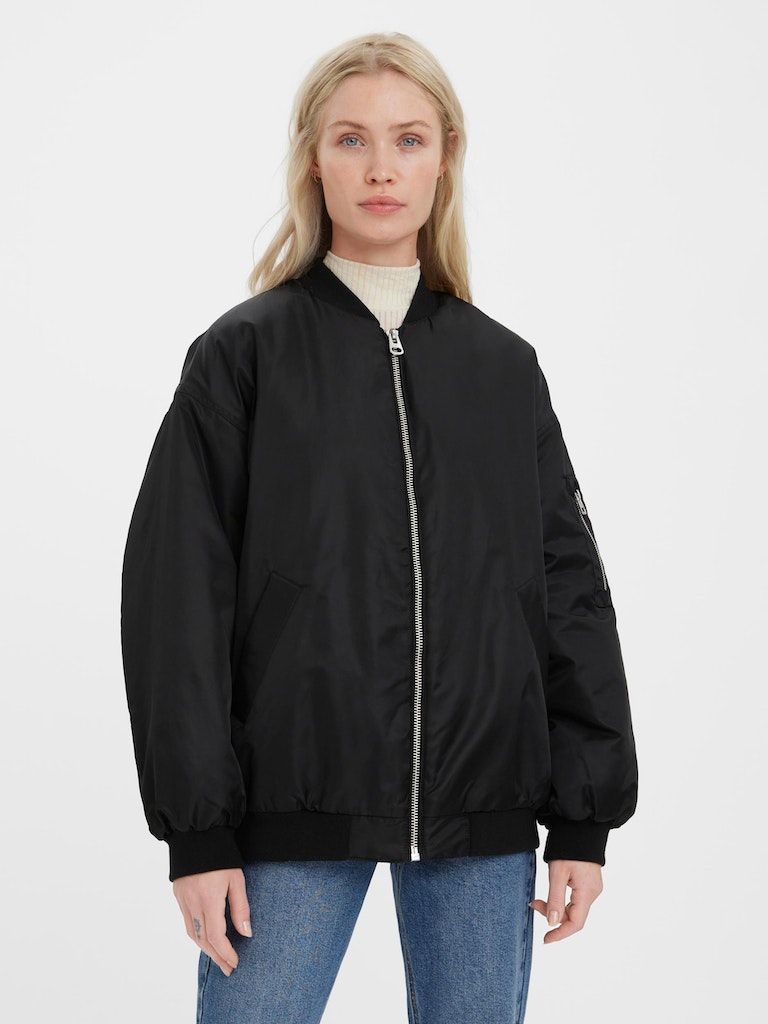 FINAL SALE - Amber oversize bomber jacket, BLACK, large