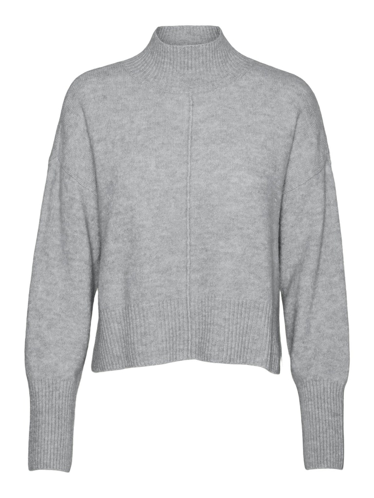 FINAL SALE - Villa high neck loose fit sweater, LIGHT GREY MELANGE, large