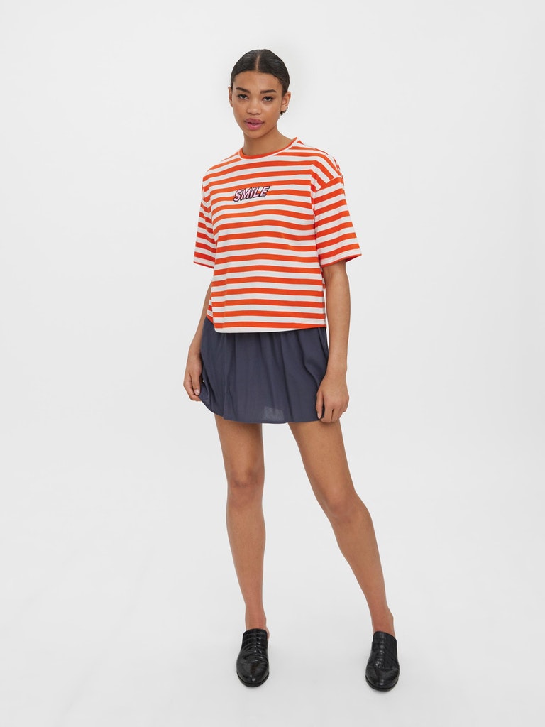 FINAL SALE - Kelly oversized striped t-shirt, CHERRY TOMATO, large