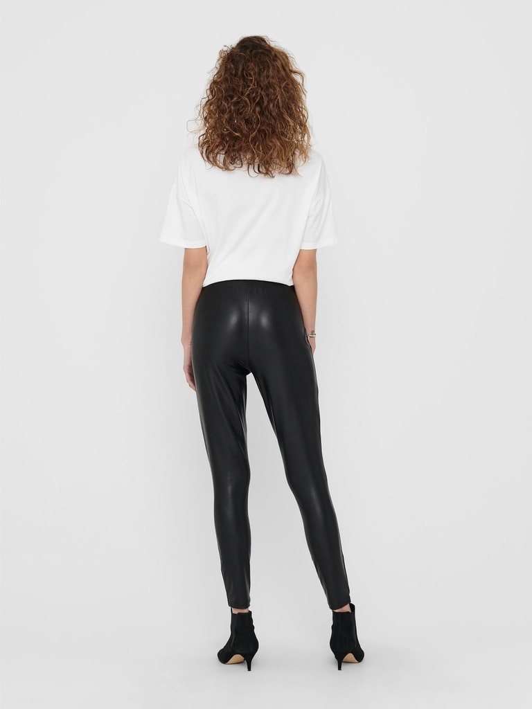 FINAL SALE-Cool faux leather leggings, BLACK, large
