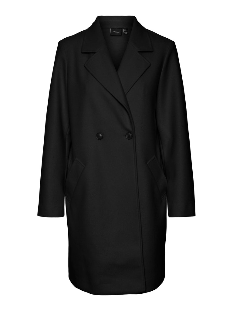 Addie double-breasted coat, BLACK, large