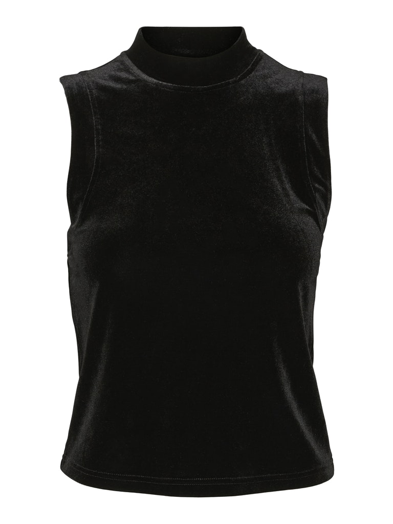 FINAL SALE - Dana high neck velvet top, BLACK, large