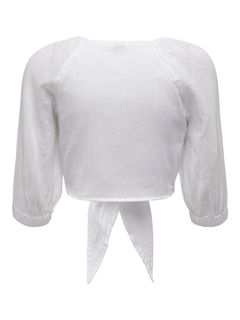 Lizzy v-neck cropped blouse, WHITE, large