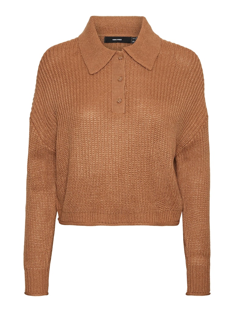 FINAL SALE- Lea knitted polo, TIGERS EYE, large