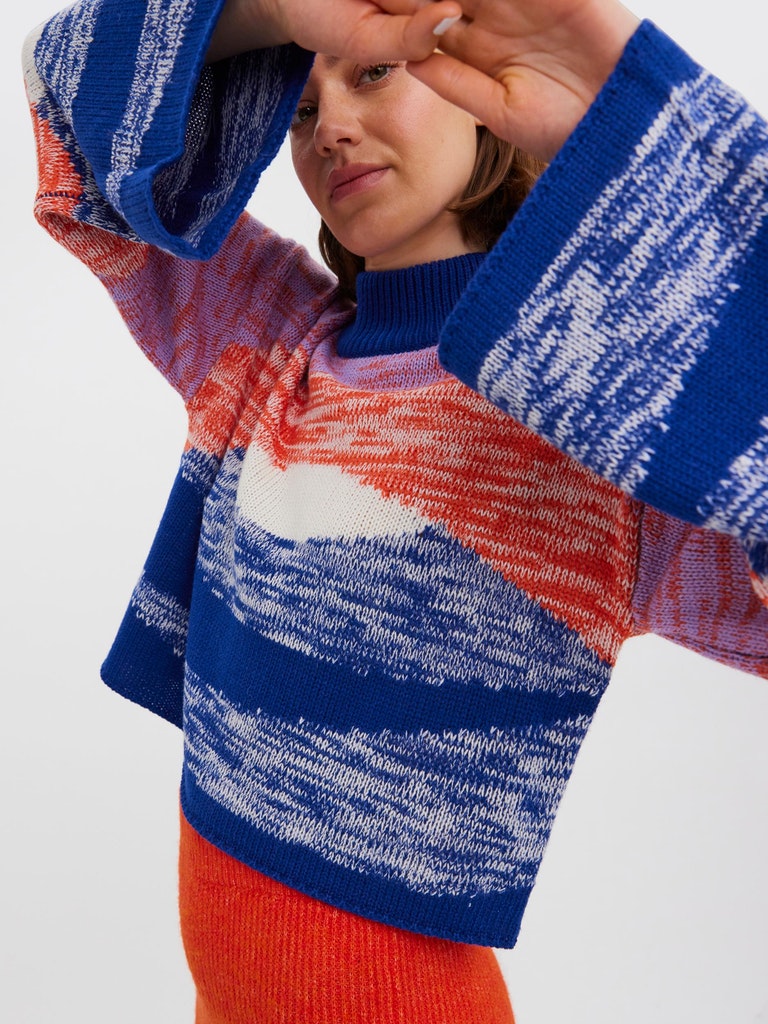 Doris high neck cropped sweater, SODALITE BLUE, large