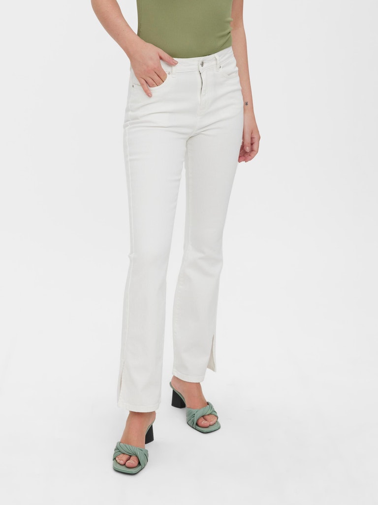 FINAL SALE- Selma high waist flared fit jeans, SNOW WHITE, large