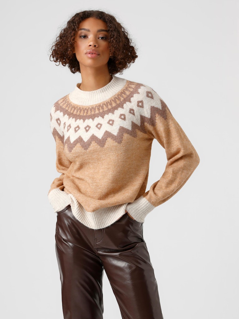 Simone nordic sweater, TAN, large