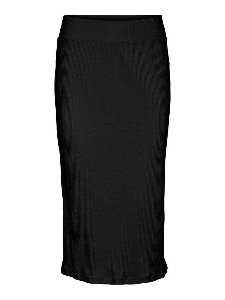 FINAL SALE - AWARE | Lavender midi ribbed pencil skirt, BLACK, large