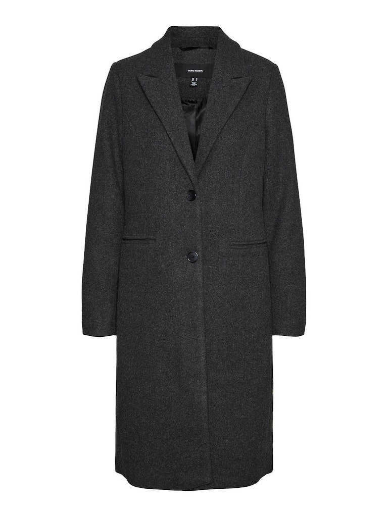 FINAL SALE- Blaza long wool coat, DARK GREY MELANGE, large