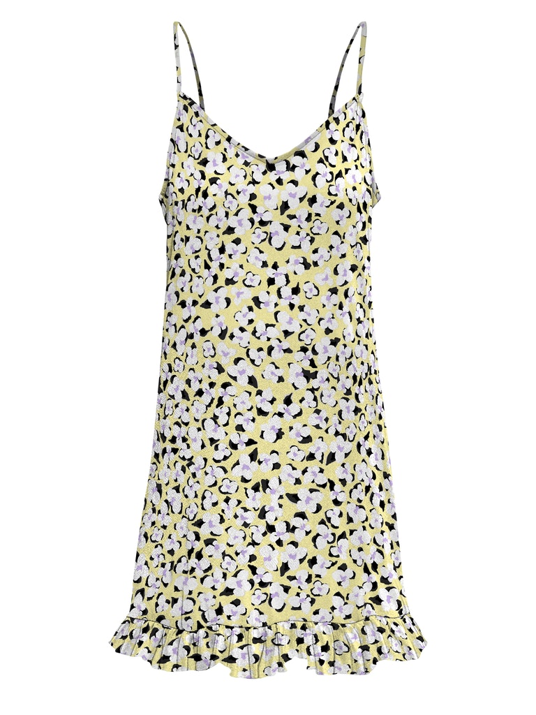 FINAL SALE - Lea v-neck strap mini dress, LEMON MERINGUE, large
