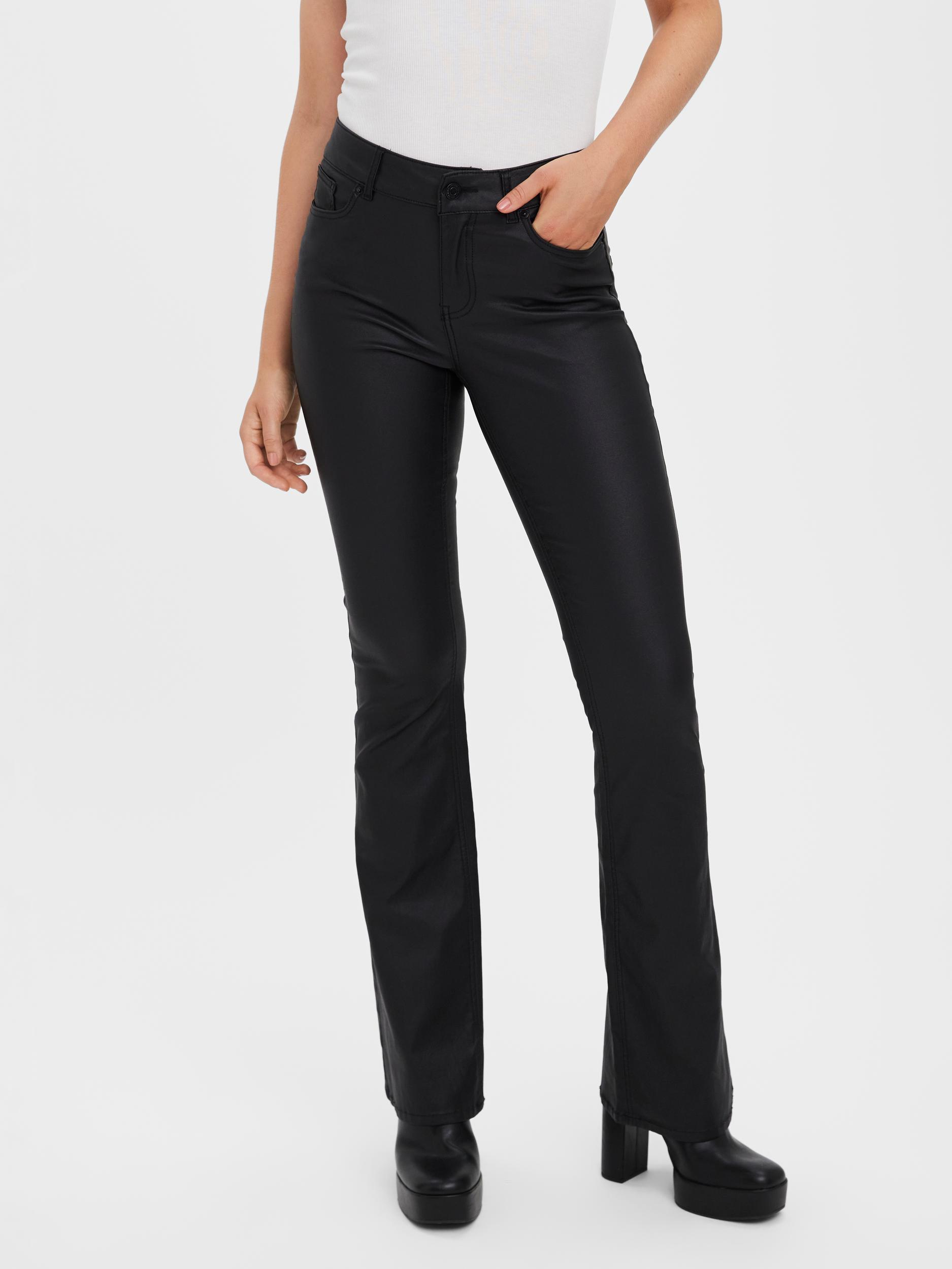 FINAL SALE- Peachy coated flared fit jeans, Black, large