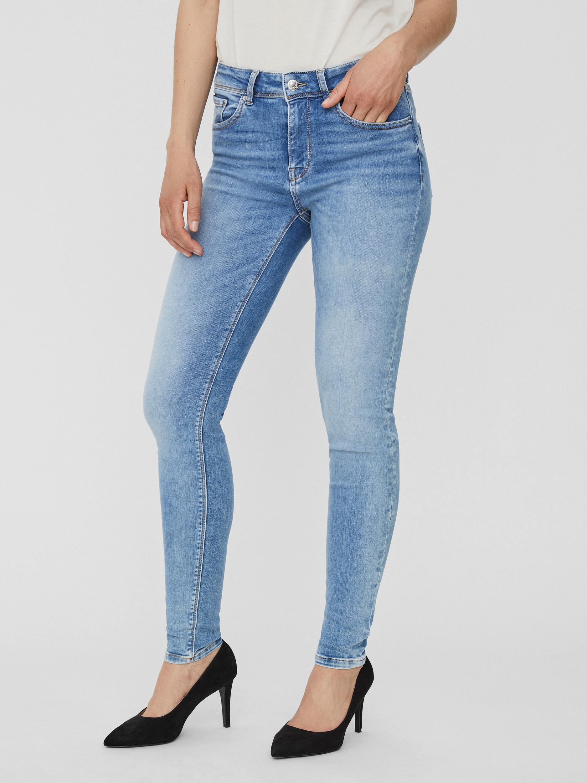 FINAL SALE - Lux mid waist skinny fit jeans, LIGHT BLUE DENIM, large