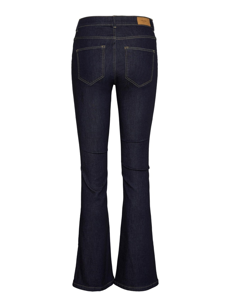 FINAL SALE- Peachy flared fit jeans, Dark Blue Denim, large
