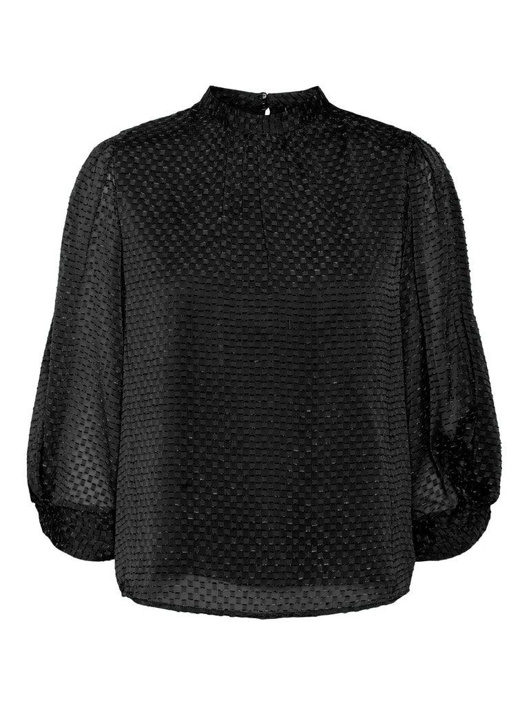 FINAL SALE- Rosa 3/4-sleeve blouse, BLACK, large