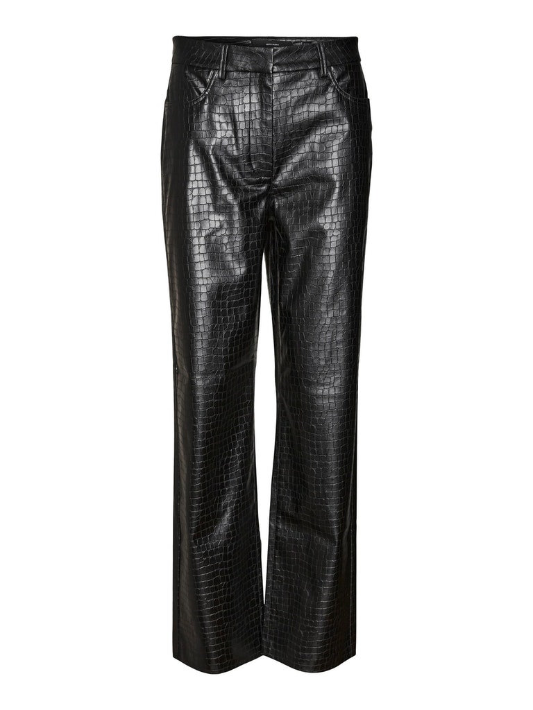 FINAL SALE- Dareen straight fit faux leather pants, BLACK, large