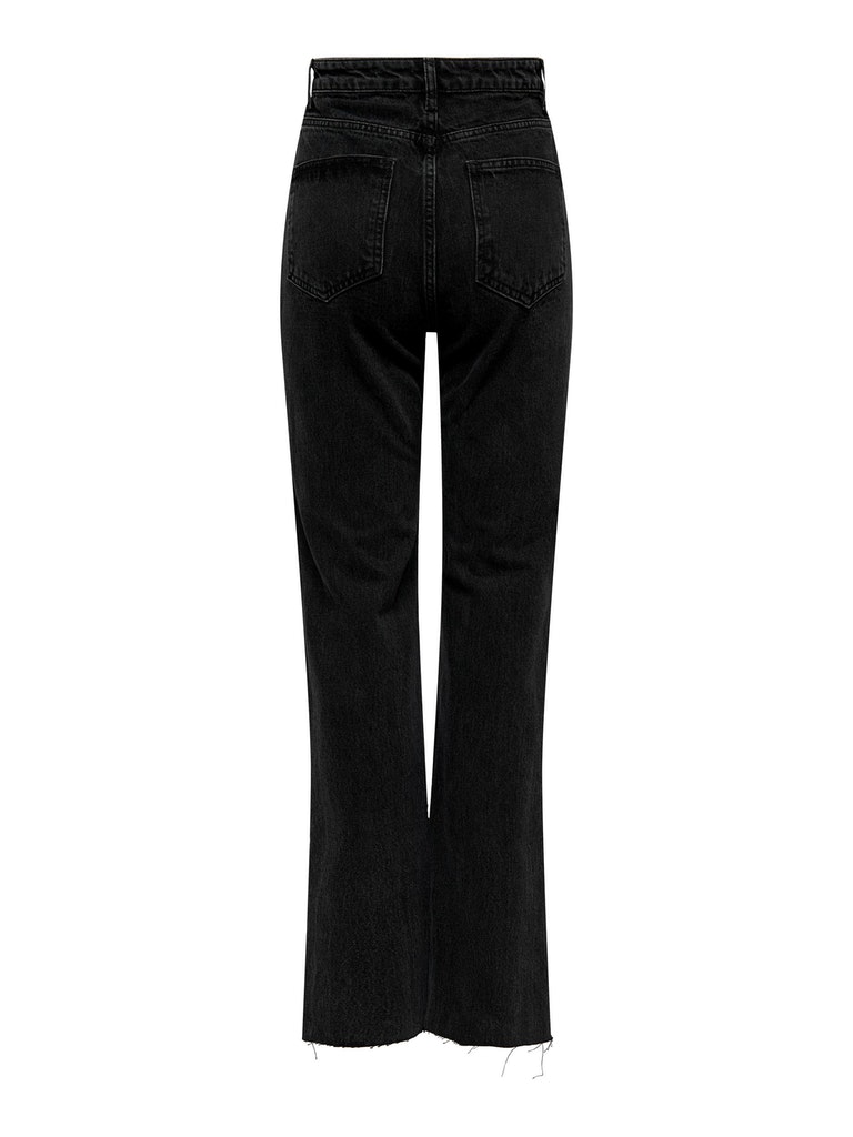 FINAL SALE- Riley high waist straight fit jeans, Washed Black, large