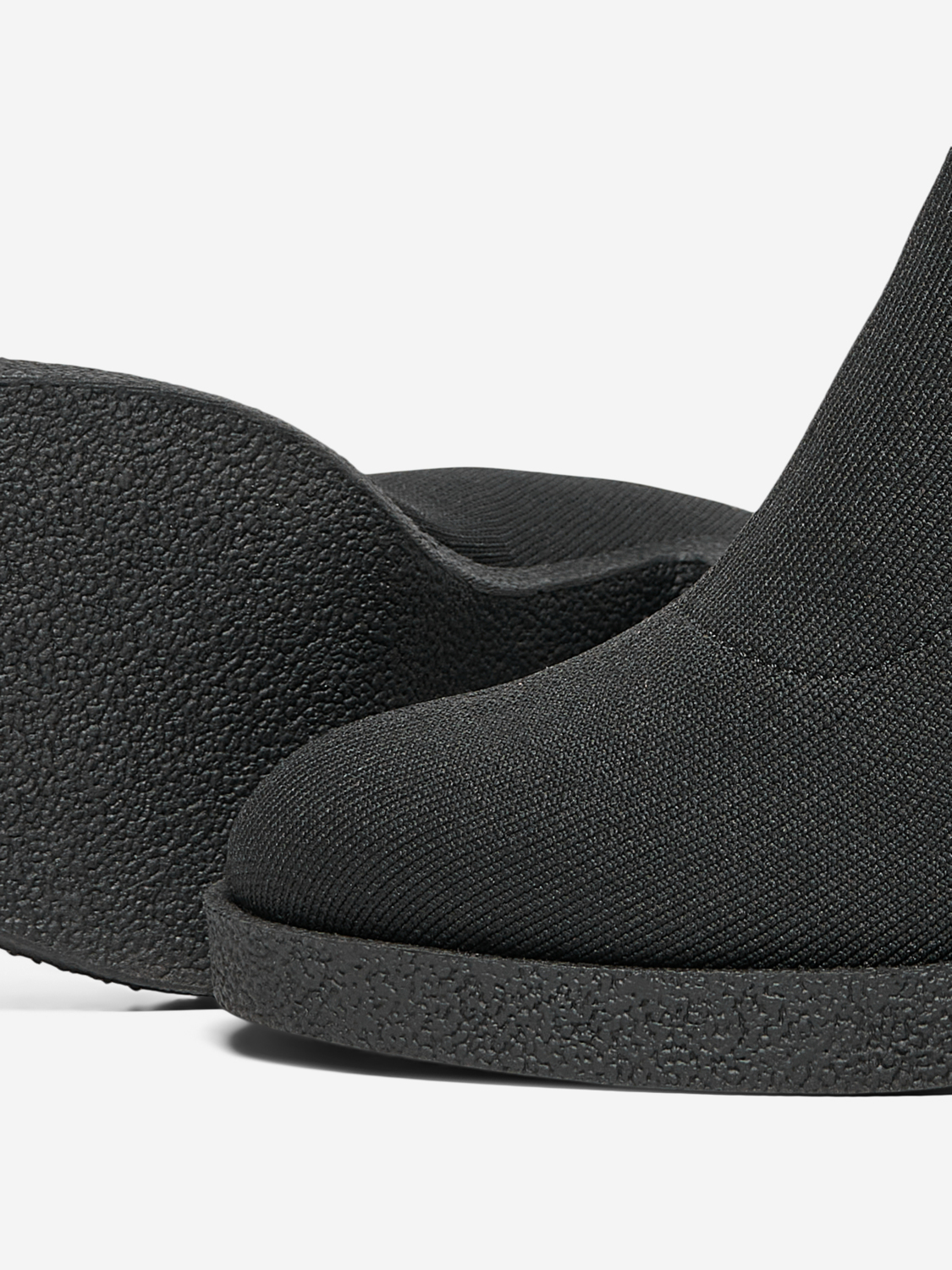 FINAL SALE- Bubble block heel fabric boots, BLACK, large