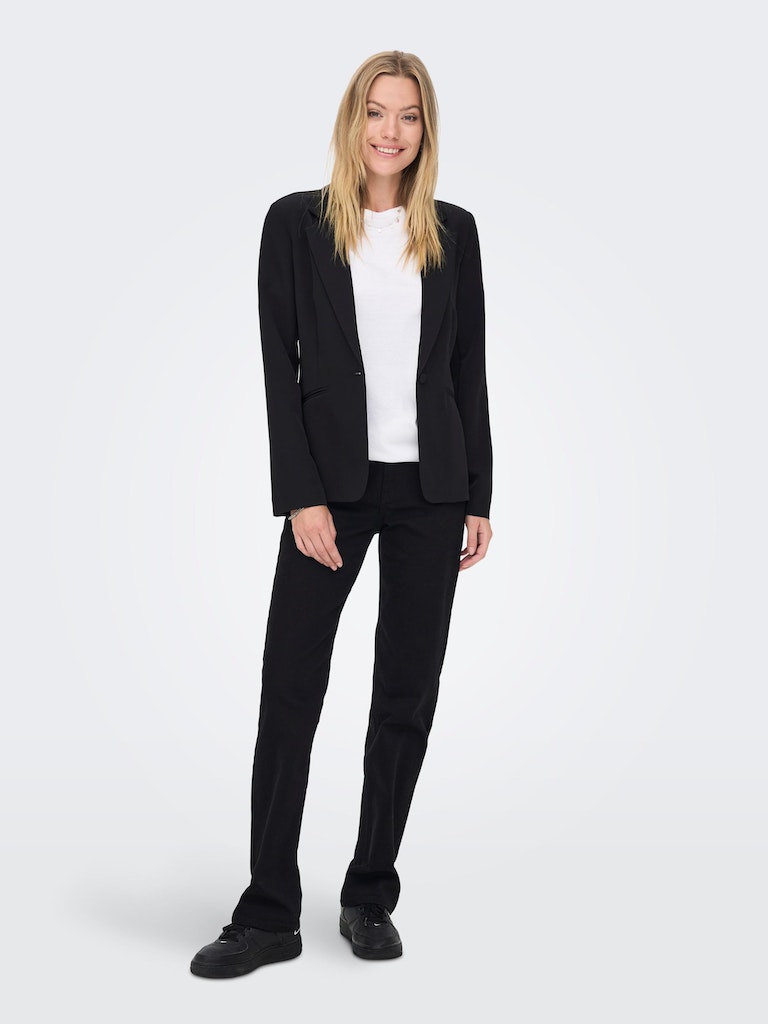 Abba single-button slim fit blazer, BLACK, large