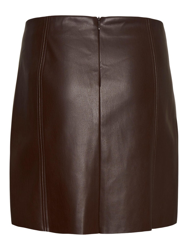 FINAL SALE- Olivia faux leather short skirt, COFFEE BEAN, large