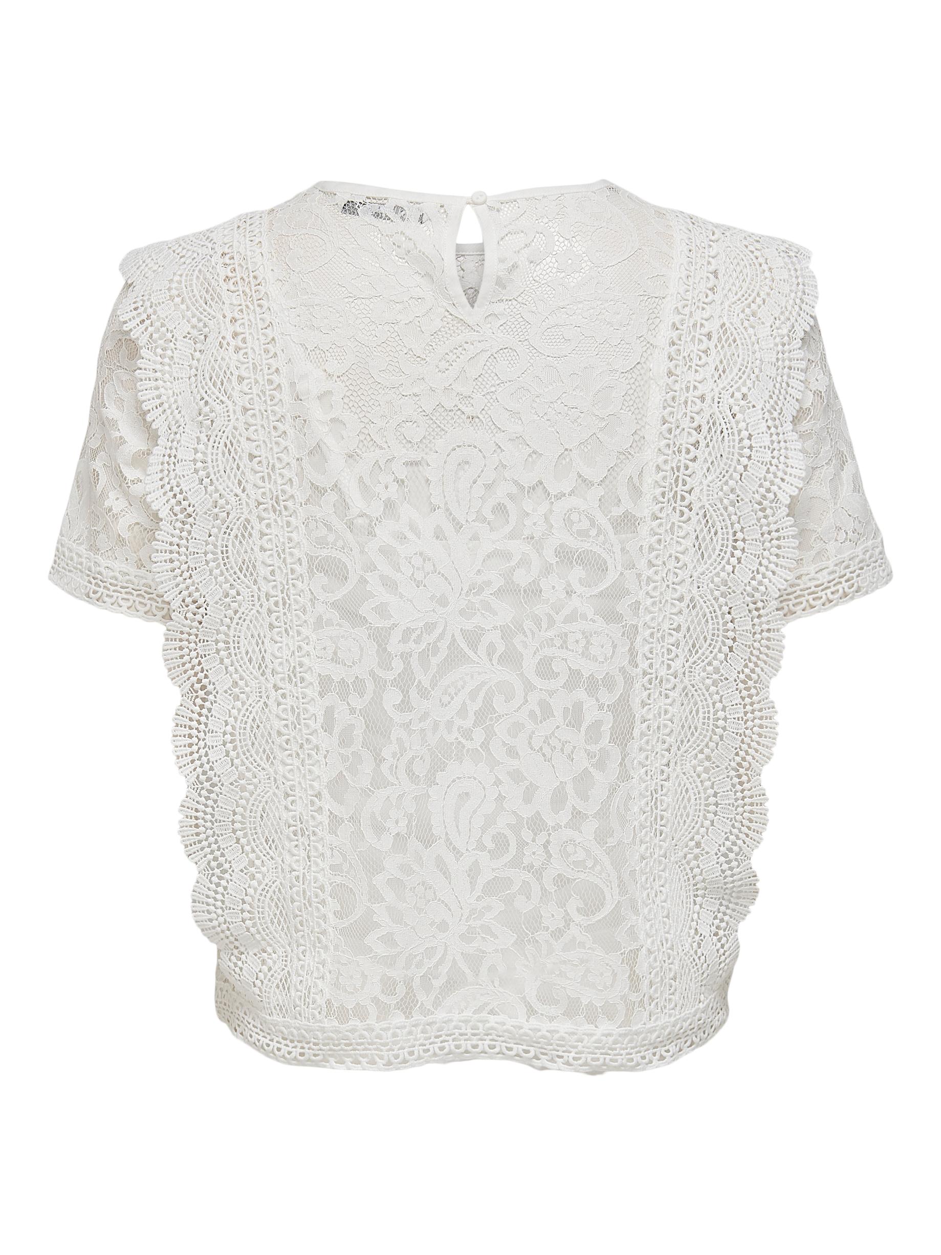 Lona lace overlay blouse, CLOUD DANCER, large