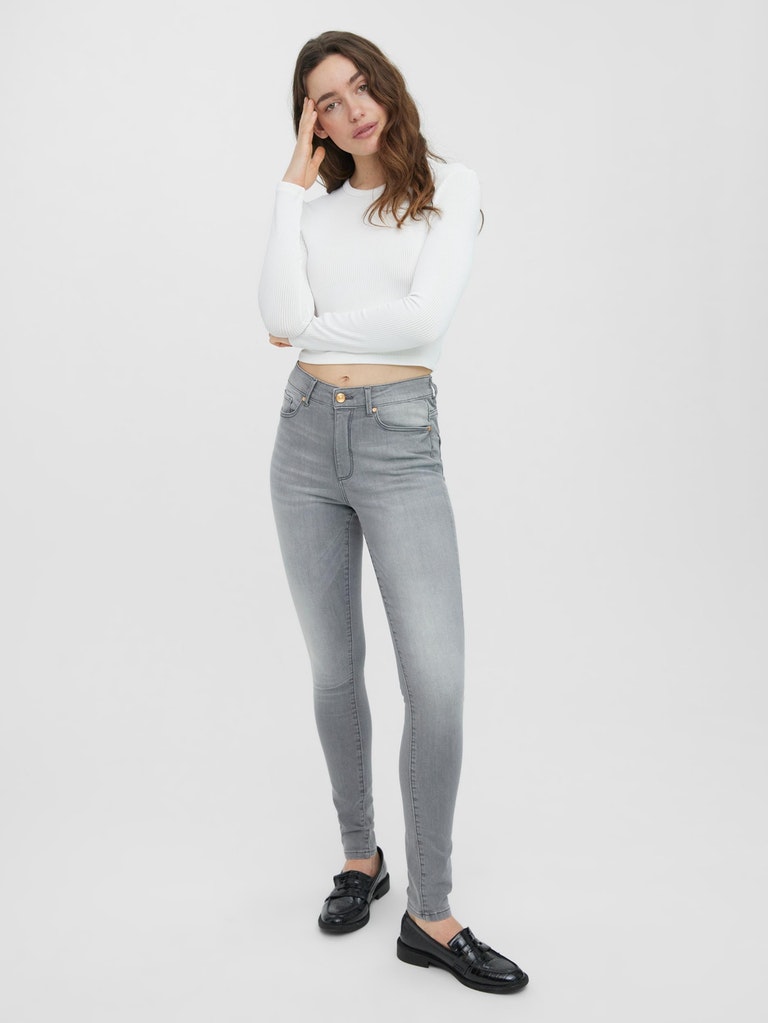 FINAL SALE- Sophia high waist skinny fit jeans, Medium Grey Denim, large