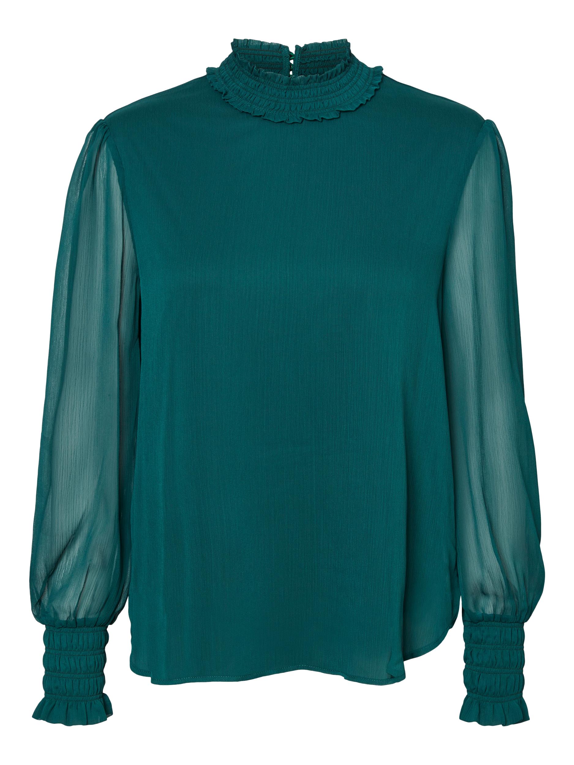 FINAL SALE - Milla high neck blouse, SEA MOSS, large
