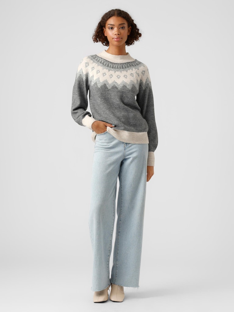 FINAL SALE- Simone nordic sweater, MEDIUM GREY MELANGE, large