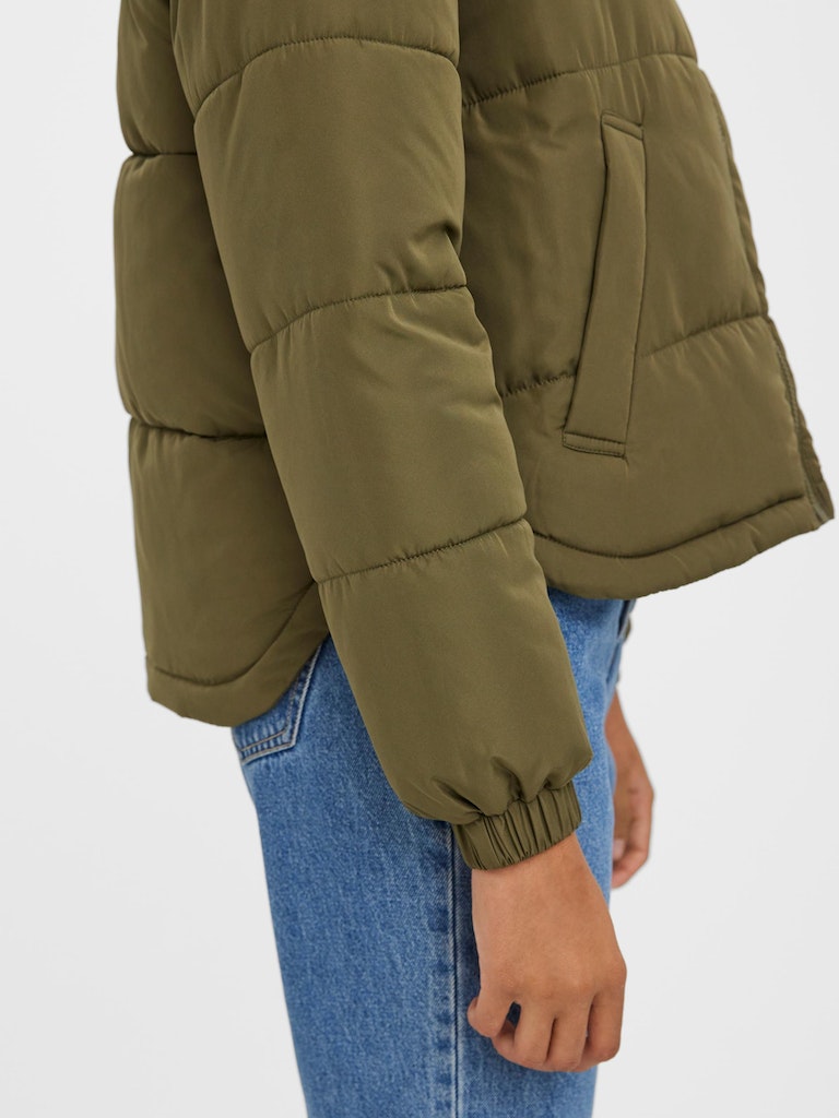 FINALE SALE- Miley short padded jacket with removable sleeves, IVY GREEN, large