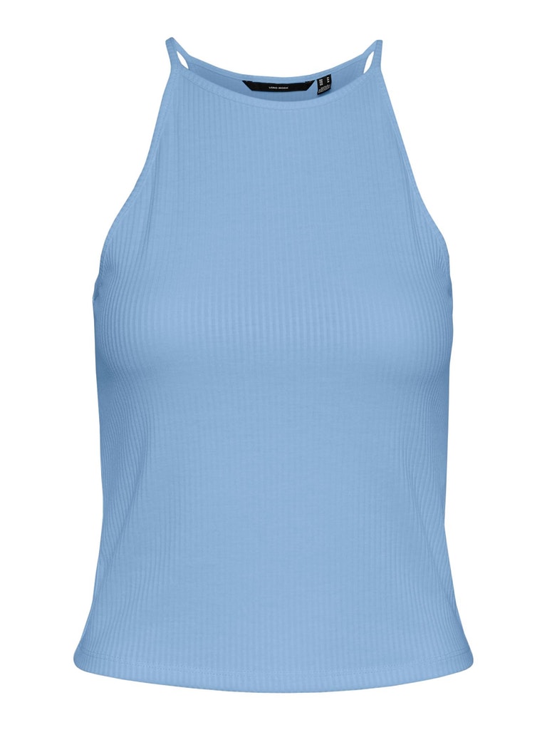 FINAL SALE - Neia halter neck ribbed cami, BLUE BELL, large