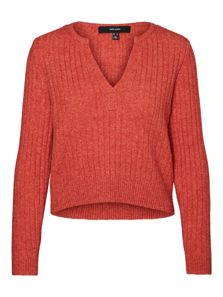 Eline v-neck sweater, PAPRIKA, large