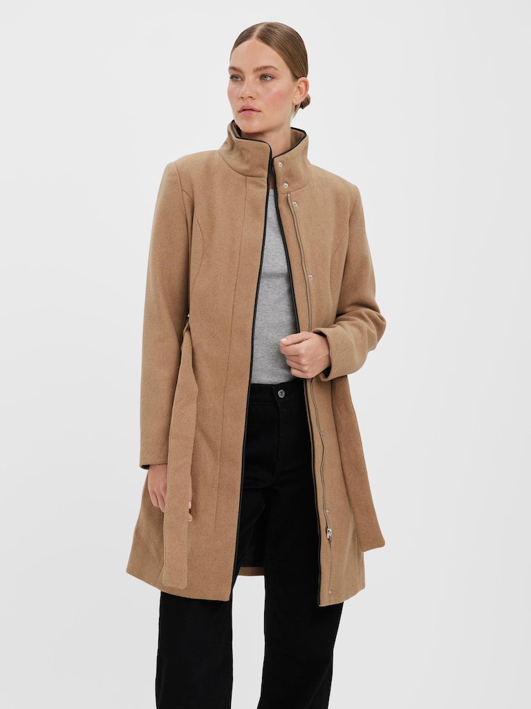 Bessy wool belted coat, TIGERS EYE, large